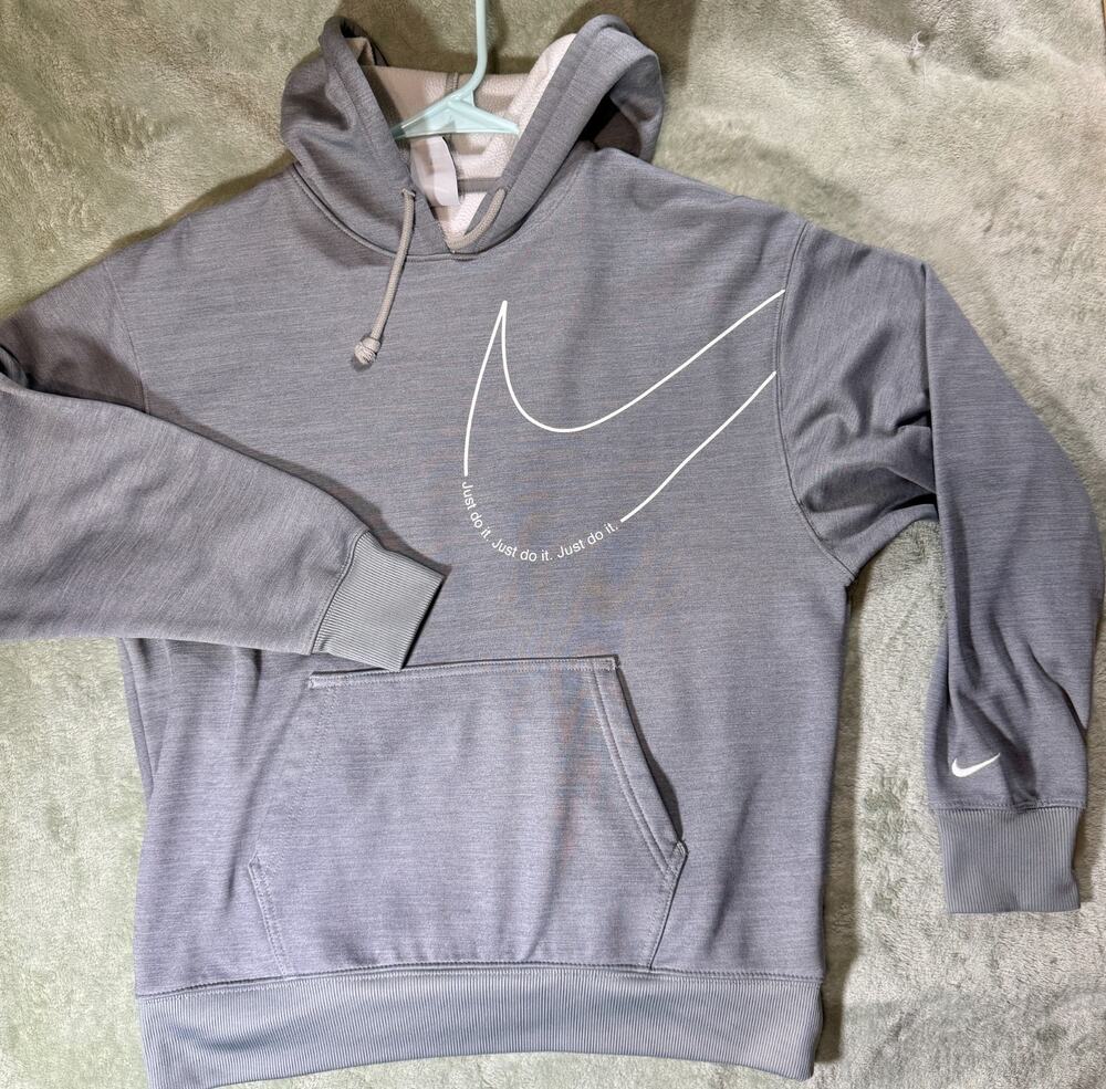 Nike Women's Grey Hoodie White Swoosh Sz XS(Fits like a small)
